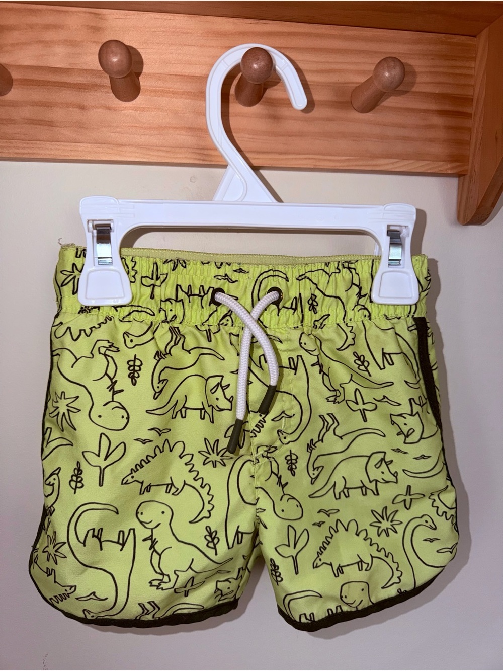 Cat & Jack Neon Lime Dinosaur Swim Trunks Size 12M
